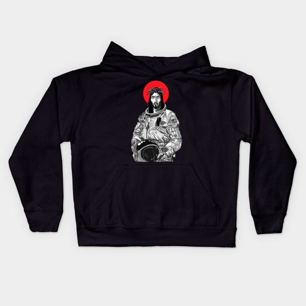 Astro-Jesus Kids Hoodie by maxsax